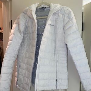 Columbia white puffer jacket